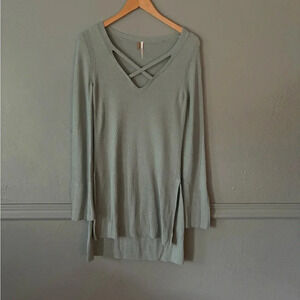 Free People | bell sleeve | tunic | cross front | long sleeve sweater | small
